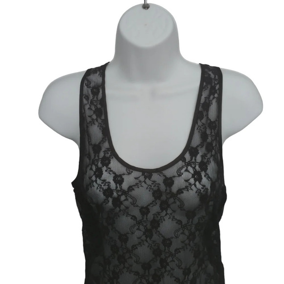 Altitude Sheer Black Lace Tank Top M - Picture 2 of 7